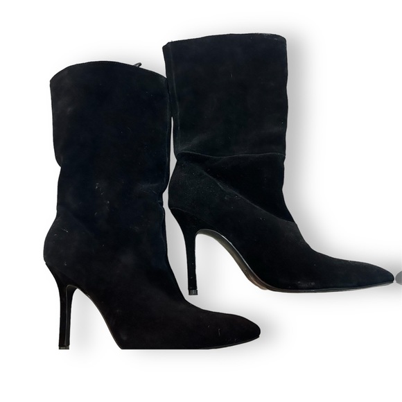 ZARA • COWBOY SPLIT LEATHER HEELED ANKLE BOOTS • SIZE 11 - Picture 2 of 7